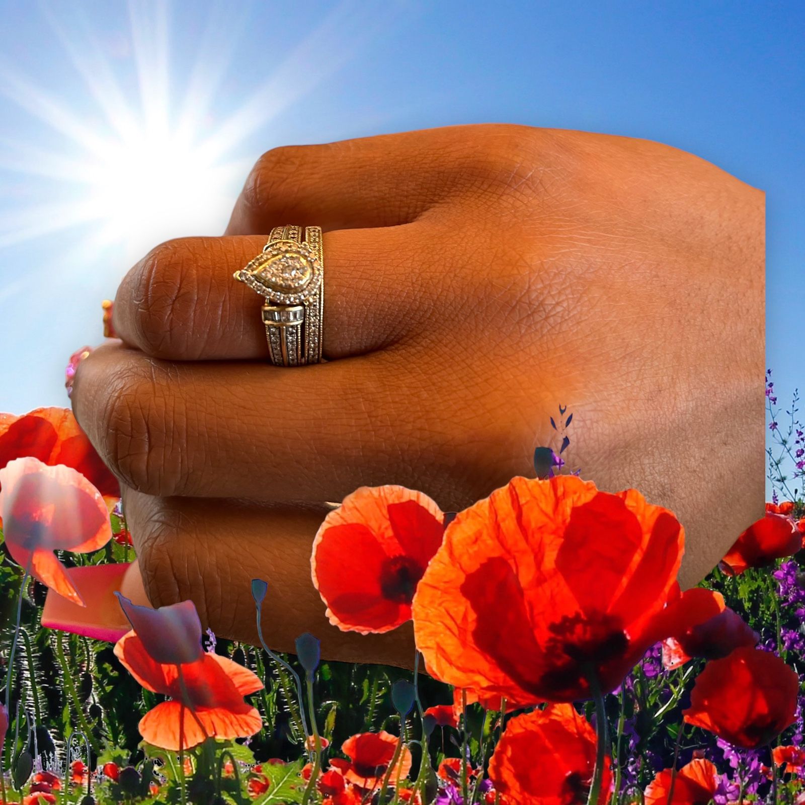 Engagement Ring With Wedding Band 600 OBO