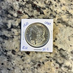 1921 UNCIRCULATED MORGAN SILVER DOLLAR. (25c)