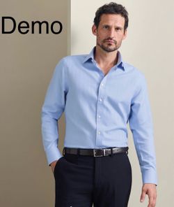 Charles Tyrwhitt Non-Iron Herringbone Shirt – Sky Blue – 17/35