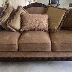 Victorian Sofa  And Matching Arm Chair With  Ottoman 