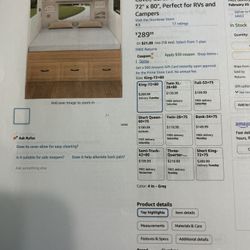 RV King Mattress Topper And Sheet 