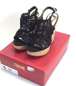 Carlos Santana Women's Bellini Sz 8.5 Wedge Sandal Black - F
