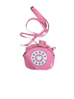 Telephone Design Shoulder Bag - Pink - Missing Phone Receiver