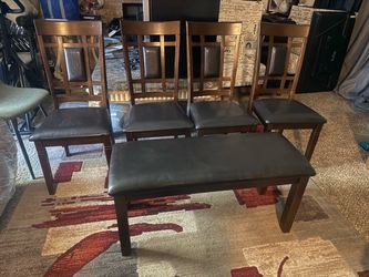 Ashley Dark Brown Dining Set