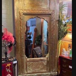 Solid Wood Large Antique Mirror