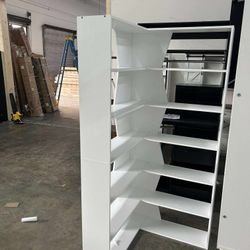 75" Corner Bookshelf, 6-Tier Modern Bookshelf and Bookcase, Tall Bookcase Open Display Storage, L Shaped Corner Shelf for Library, Living Room, Home O