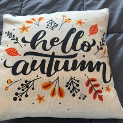 Decorative autumn pillow with removable cover, like new