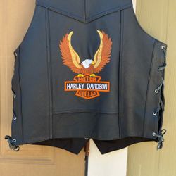New Leather Harley Davidson Vest