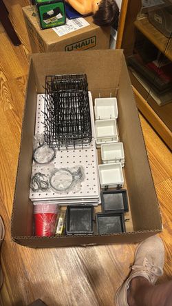 18 Plastic Pegboard 12x12 each plus accessories