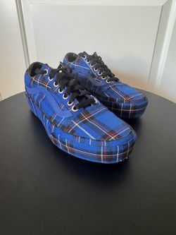 Vans Blue Flannel Old Skools Women’s 8.5 Men’s 7