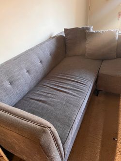 L shaped blue couch
