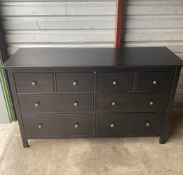 Ikea Dark Brown Wood Dresser with 8 Drawers