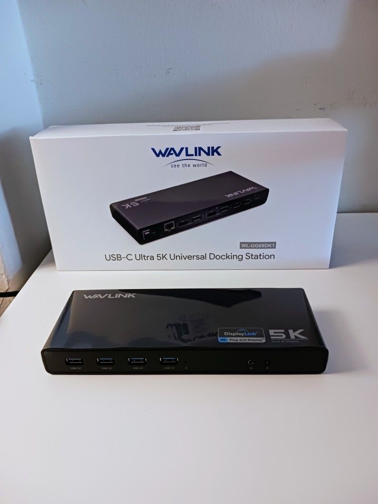 Wavlink Dual 4K Display Laptop Docking Station Single 5K/Dual 4K @60Hz USB 3.0 and USB-C Dual Monitor Docking Station With 2 x HDMI, 2 DP, Gigabit Eth