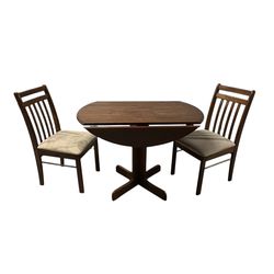Round Wood Folding Table with 2 Chairs