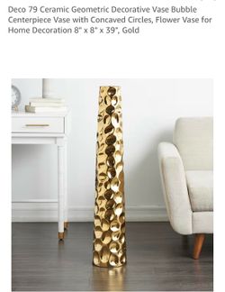 Deco 79 Gold Ceramic Geometric Bubble Vase 8" x 8" x 38.5"