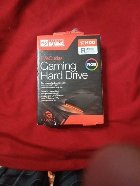 Seagate FireCuda Gaming 1TB External USB 3.2 Gen 1 Hard Drive with RGB LED Lighting (STKL1000400)
