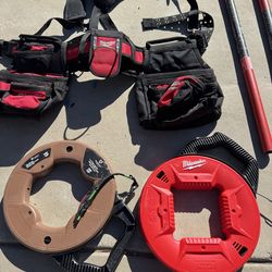 Fish Tape / Milwaukee benders/ belt , organizer box