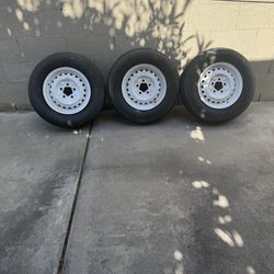 3 classic 5 lug Vw bus wheels