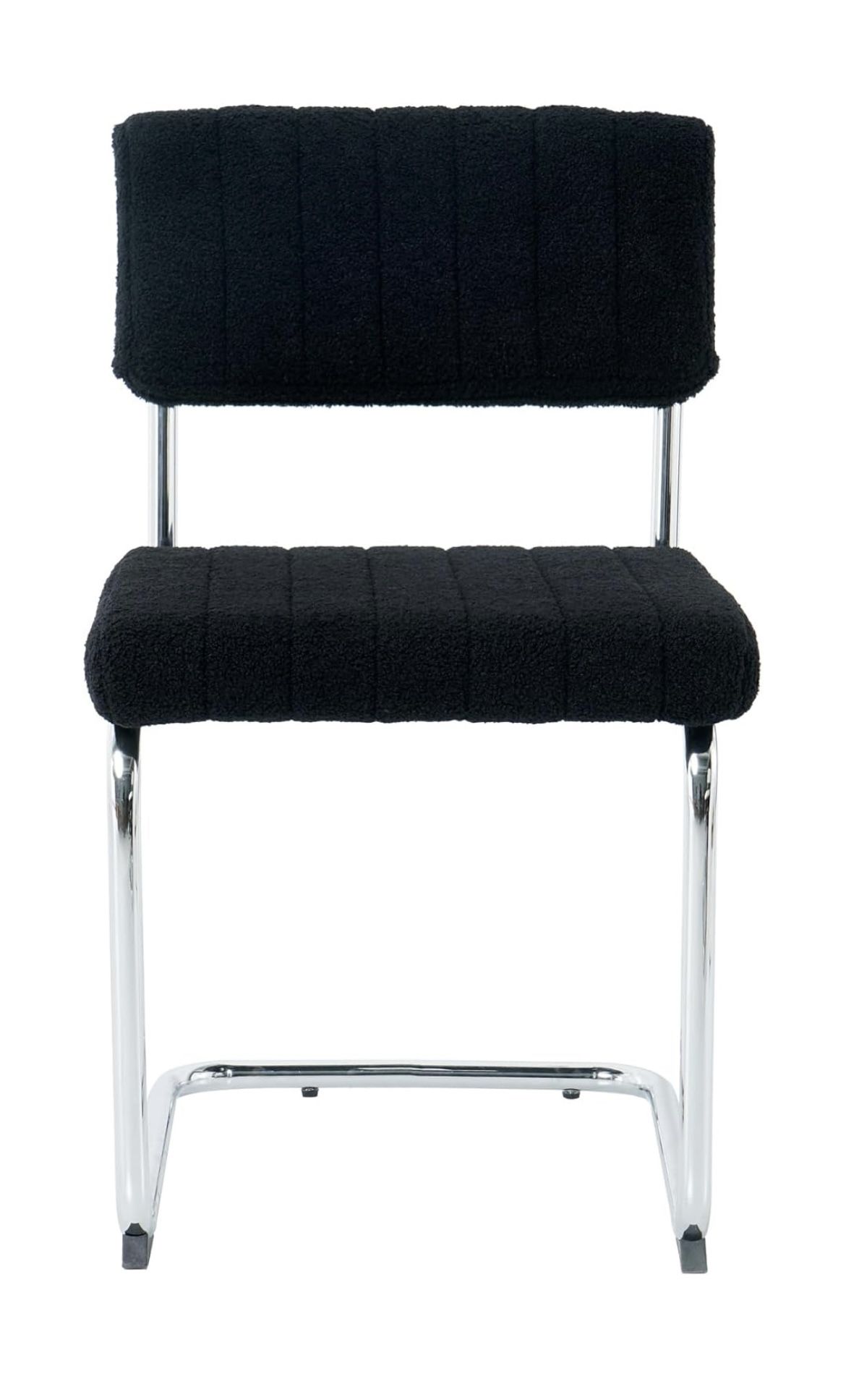 New in box Modern Simple Light Luxury Dining Chairs with Silver Metal Legs - Set of 4, Black Bow-Back Student Chairs for Family Dining Room, Bedroom