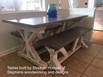 Farmhouse style kitchen table. Hand built to order