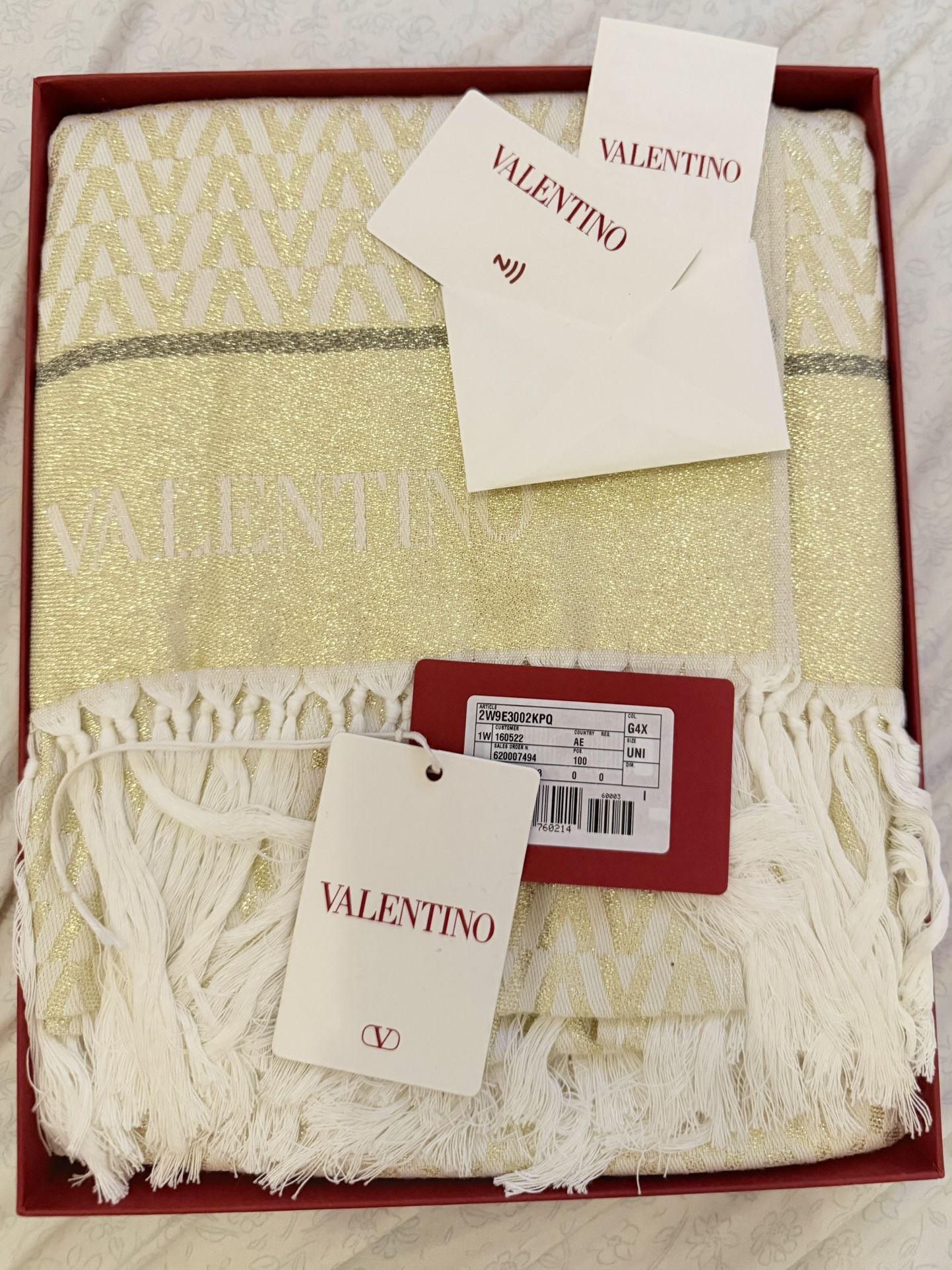 Valentino V Logo Stole Shawl - Valentino at Atlantis the Royal