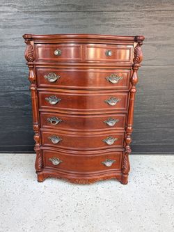 Vintage Ornate Tall Chest of Drawers by Pulaski