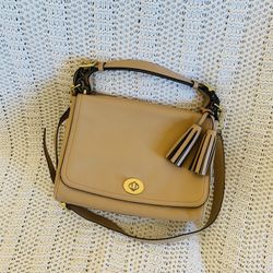 Coach Leather Messenger Bag - Sand