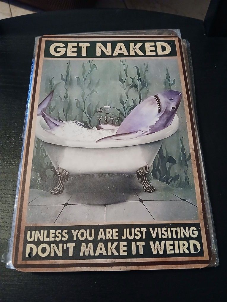 8×12 Shark Metal Tin Sign