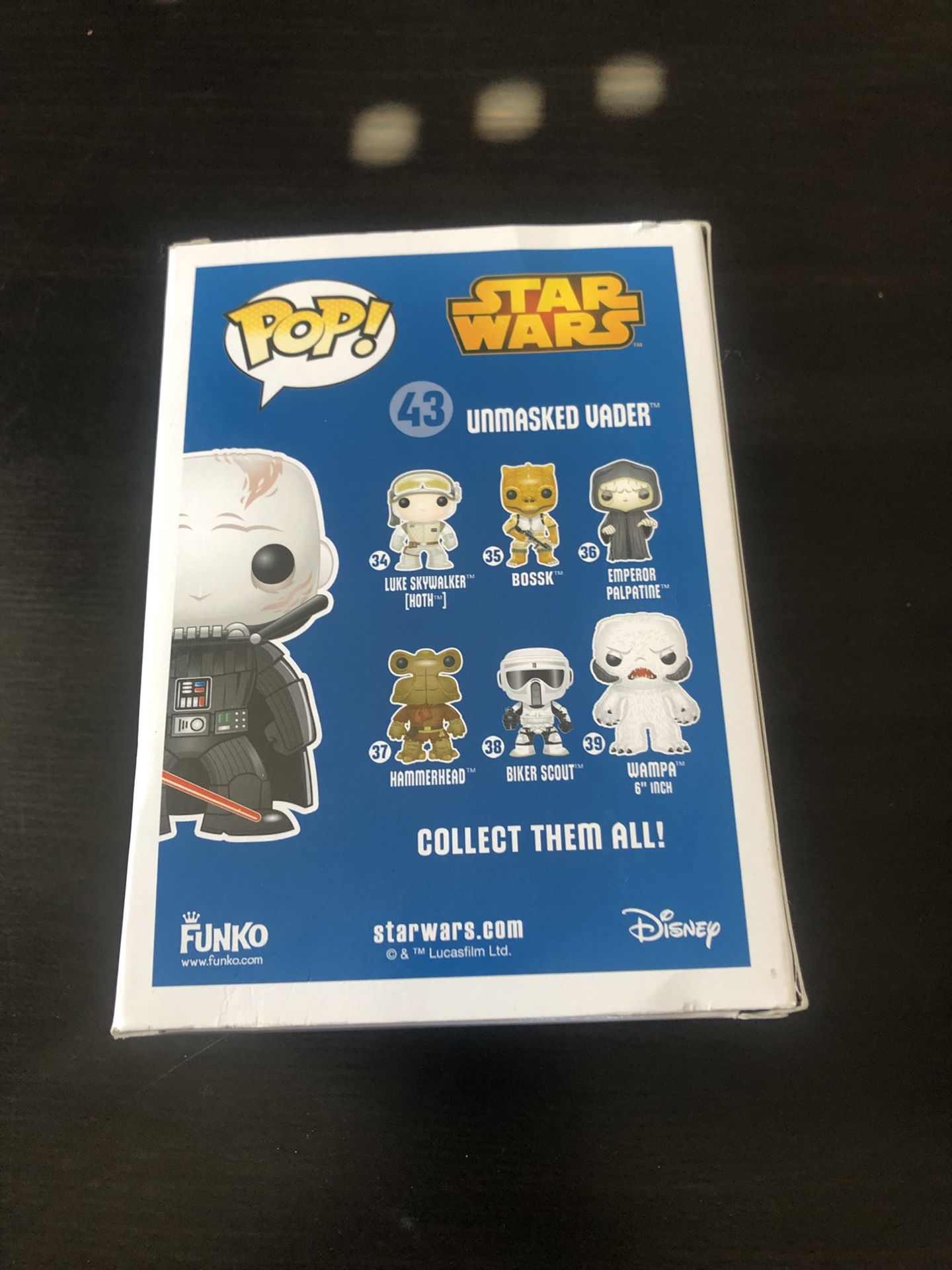 Funko Pop Star Wars Unmasked Vader