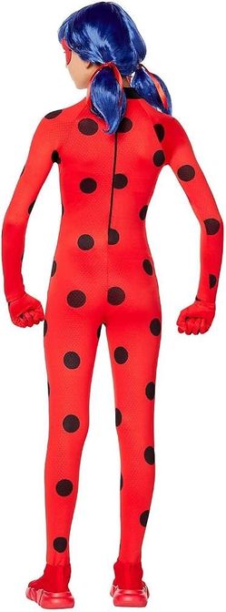 Miraculous Lady Bug Kids Jumpsuit Costume with wig included  Halloween Costume girls size 8-10