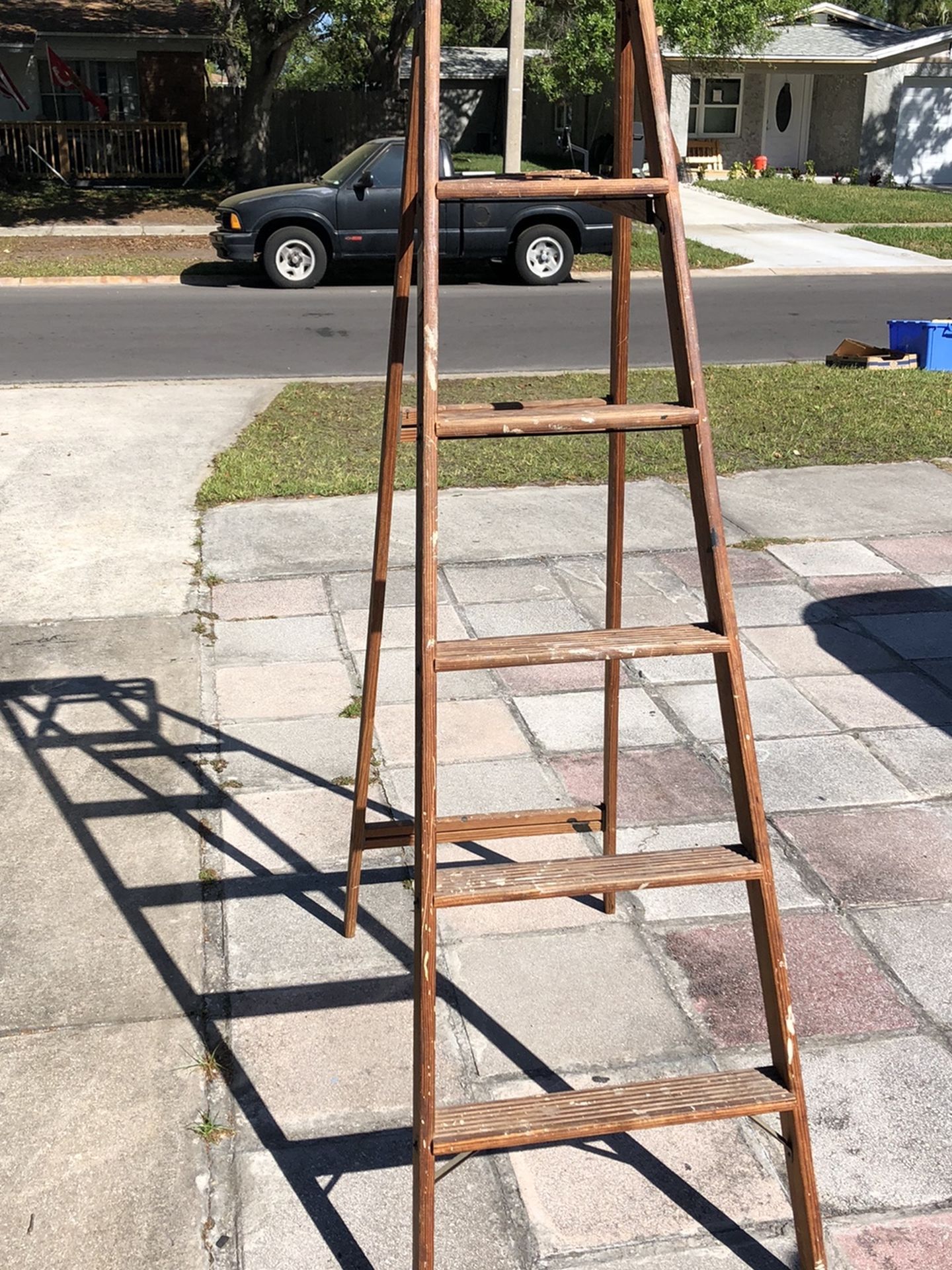 Sears 6ft Foldable Wooden Step Ladder Made in USA