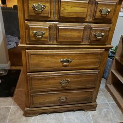 solid wood queen bed frame and dresser