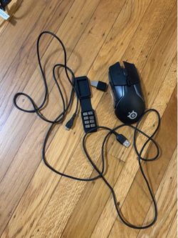 steelseries rival 650 wireless gaming mouse with weights and cable