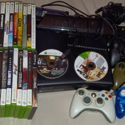 Microsoft Xbox 360 S 250 GB Black Console - Model 1439 - Microsoft Xbox 360 E 250 GB Console Bundle with camera 25 games and 6 Controllers $175