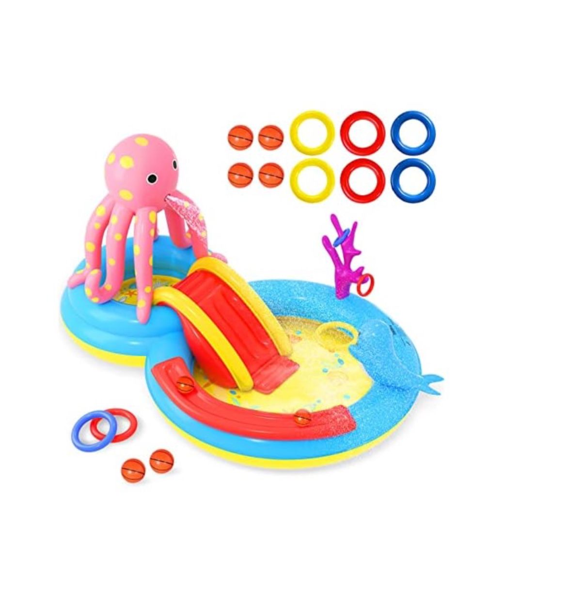 Octopus Inflatable Kiddie Pool (Ring Toss And Balls Not Included)