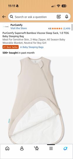 Bamboo Sleep Sack 0-3 months 1.0 TOG