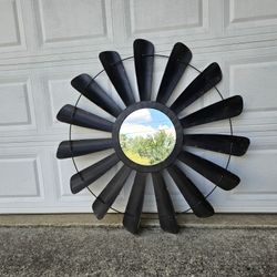 Bassett Large Wall Mirror48" Wide Industrial Farmhouse Decor 