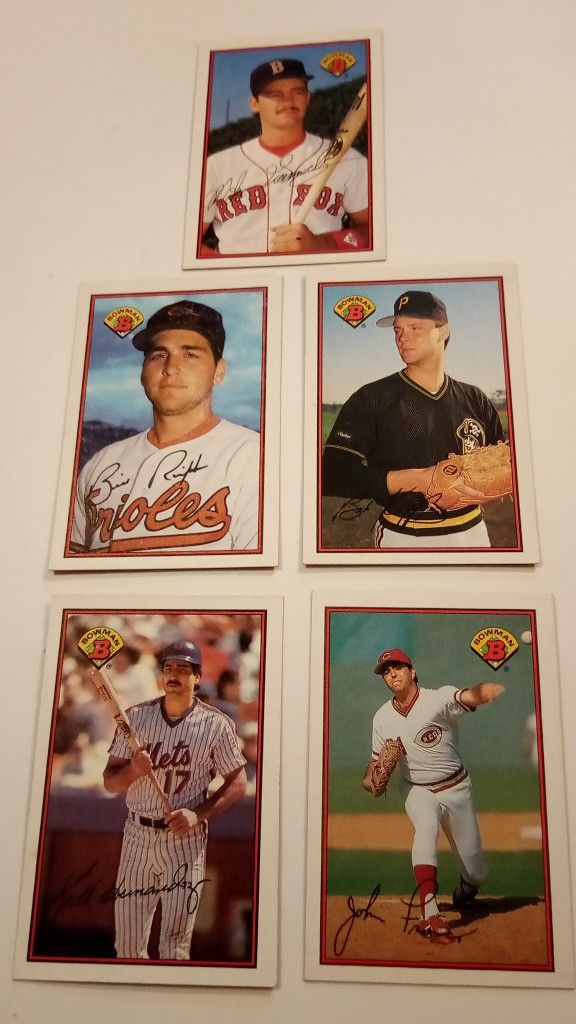 Lot Of 5 Bowman 1989 Baseball Trading Cards 5pc