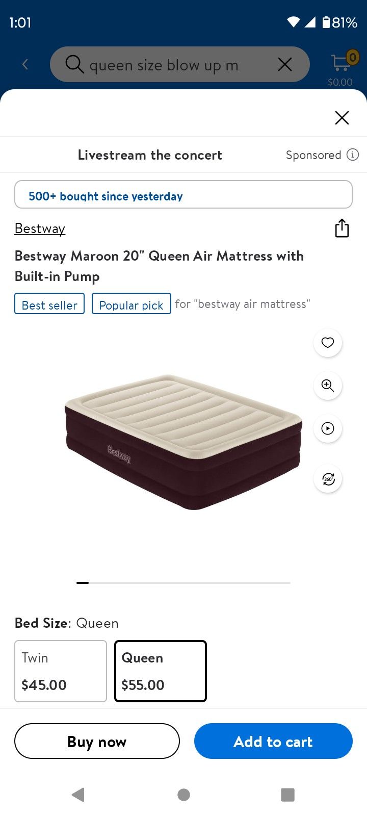 Queen Blow Up Mattress