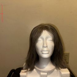 Realistic Wig – Salt & Pepper Gray – Medium Length 