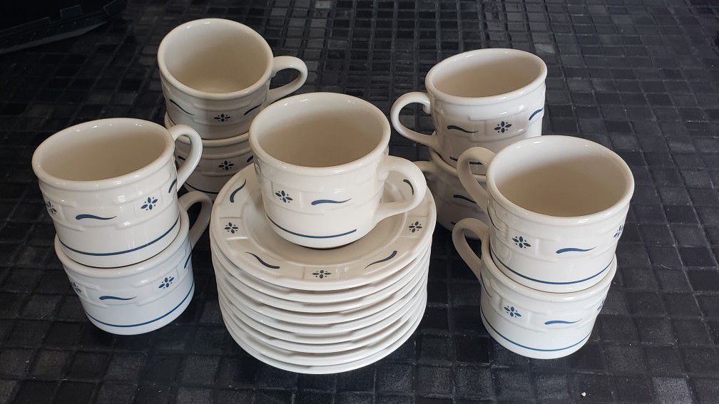 Longaberger coffee cup and saucers