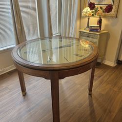 🌺 Rare HOWARD MILLER Mid-Century VINTAGE Top glass real clock table