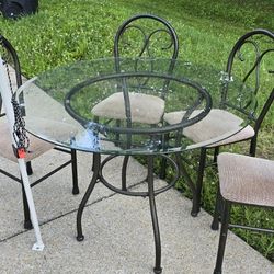 Glass Table And 4 Chairs