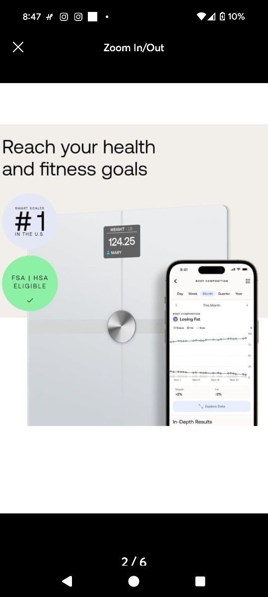 WITHINGS Body Smart - Accurate Scale for Body Weight and Fat Percentage,