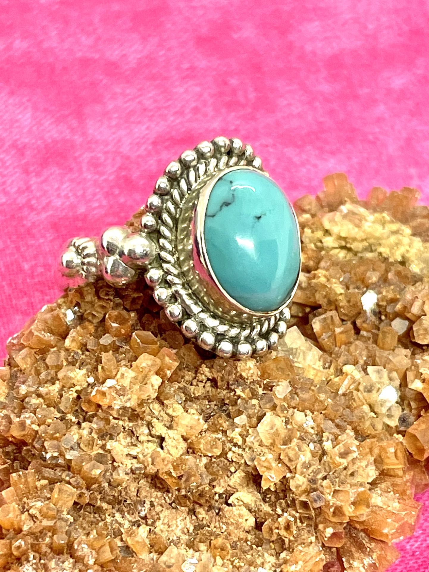 Sterling Turquoise Ring Sz 6.26