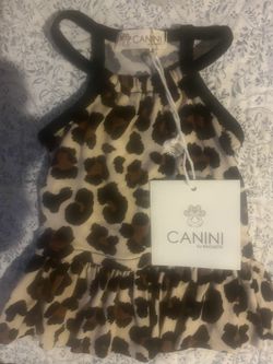 Canini Leopard Print Doggie Dress With Matching Collar