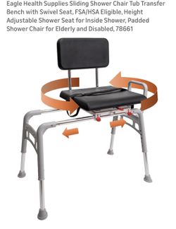 Swivel Padded Patient Shower Chair New Never Used