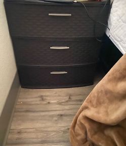 Walmart three drawer dresser  brown