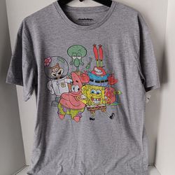 New Nickelodeon Spongebob Squarepants Graphic Character Tshirt Mens Size Large. 