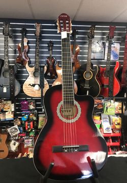 FEVER ACOUSTIC/ELECTRIC GUITAR NO.FV-CB89C80. (RED).BRAND NEW! ON SALE! FOR $129.00.